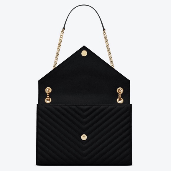 MSRP $3,200 Like New! YSL SAINT LAURENT ENVELOPE LARGE MATELASSÉ GRAIN DE POUDR - Picture 7 of 16